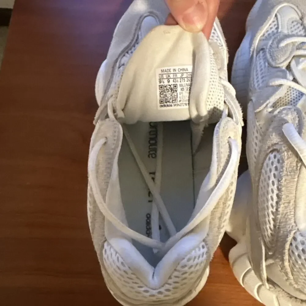 Size 9.5 - Adidas Yeezy 500 Bone White VERY lightly used athletic minimalist